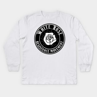 THE WHITE ROSE (WW2 RESISTANCE SYMBOL) Kids Long Sleeve T-Shirt